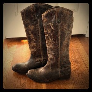 Frye Melissa Brown Crackle Leather